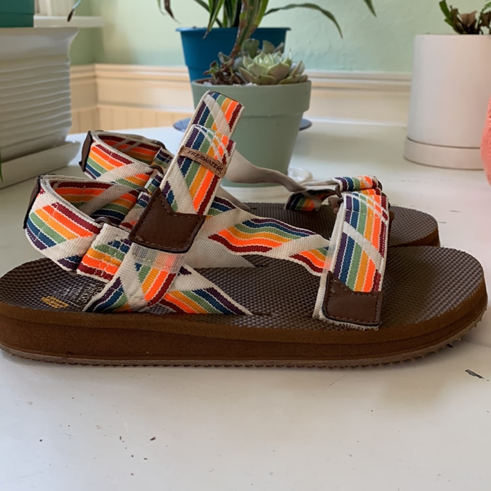 Freewaters Supreem Sandals, Pride Rainbow Print - Sz 7
